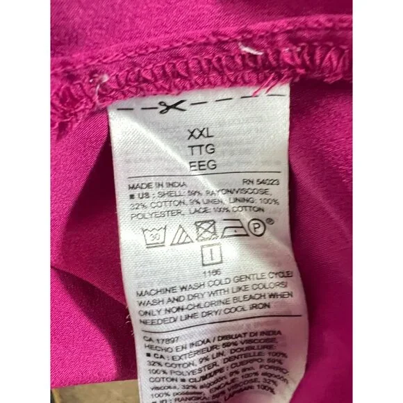 Old Navy Women's Berry Pink Crochet Lace Sleeve Tiered  Midi Dress Size XXL - Picture 11 of 11